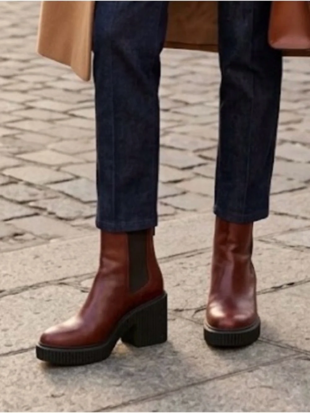 Ecco Women's Platform Ankle Boots - Chestnut Brown